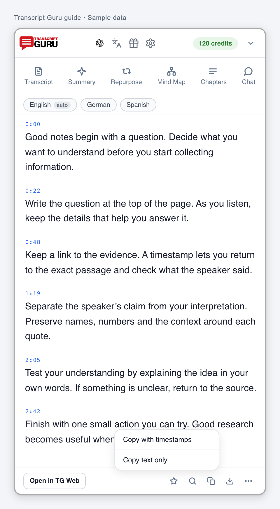 Copy with or without timestamps. Current extension interface using sample data.